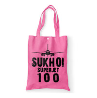 Thumbnail for Sukhoi Superjet 100 & Plane Designed Tote Bags