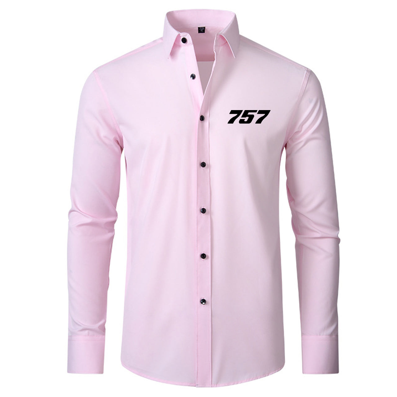 757 Flat Text Designed Long Sleeve Shirts