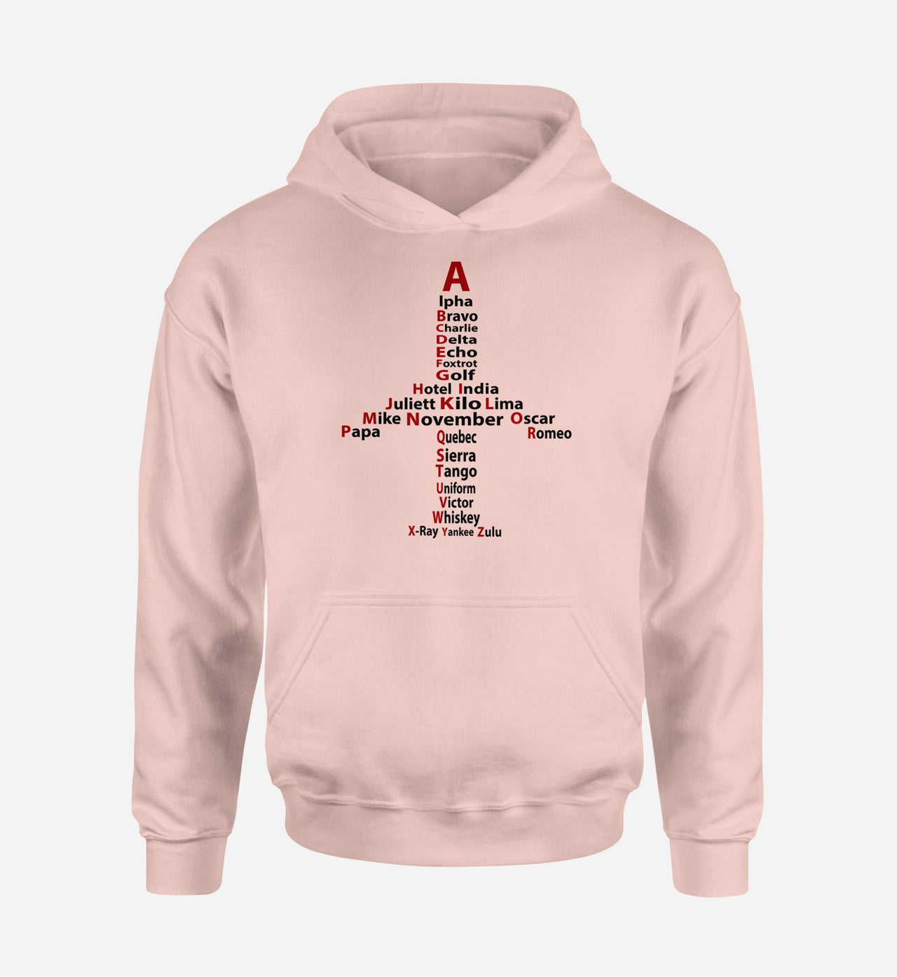 Airplane Shape Aviation Alphabet Designed Hoodies