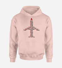 Thumbnail for Airplane Shape Aviation Alphabet Designed Hoodies