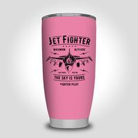 Thumbnail for Jet Fighter - The Sky is Yours Designed Tumbler Travel Mugs