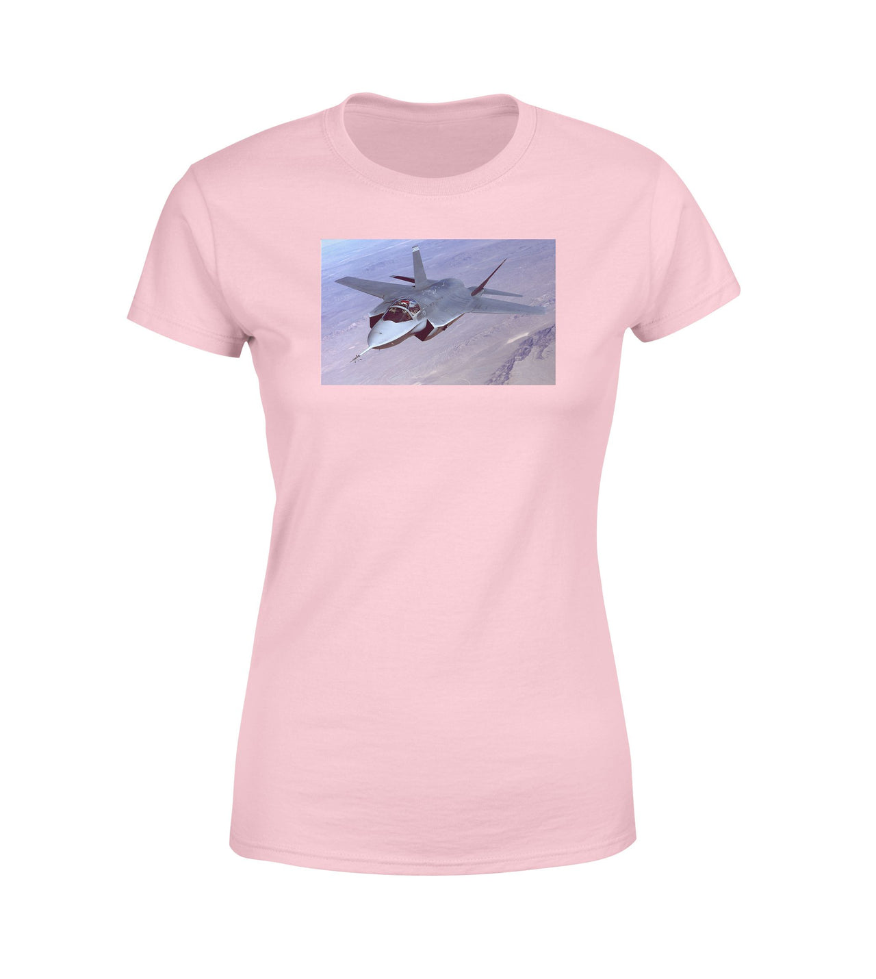 Fighter Jet 35 Captured in the Air Designed Women T-Shirts