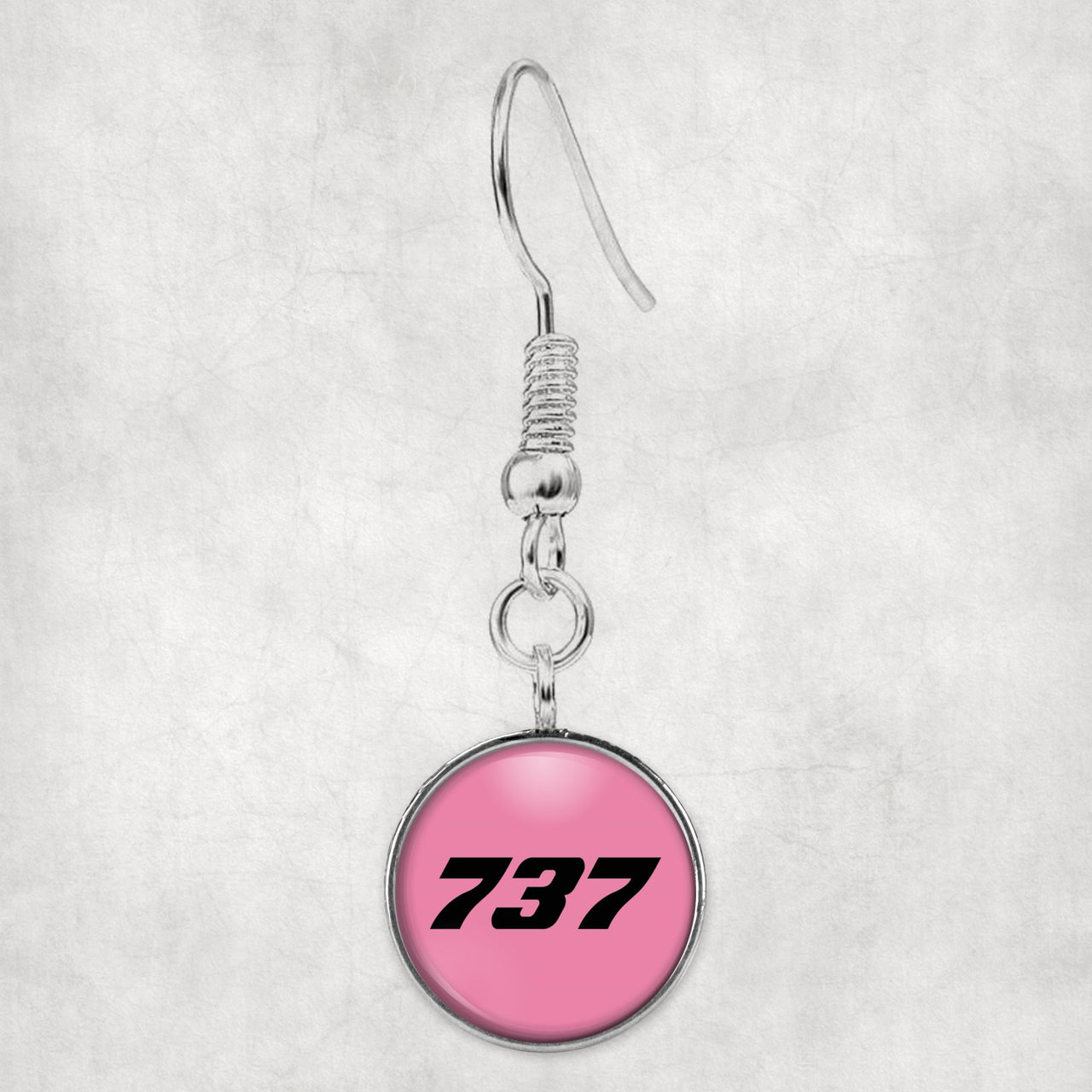 737 Flat Text Designed Earrings