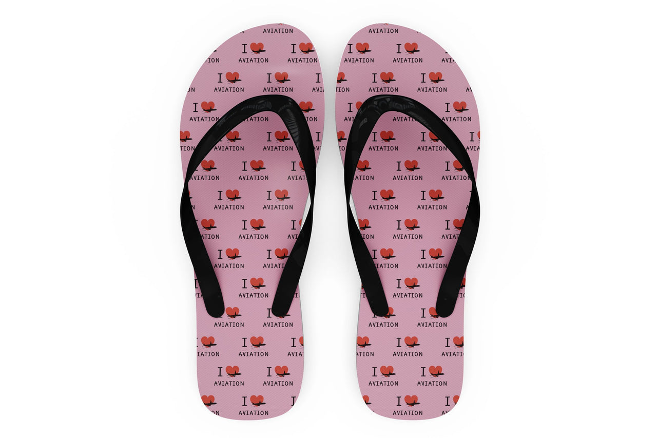 I Love Aviation Designed Slippers (Flip Flops)