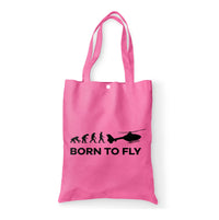 Thumbnail for Born To Fly Helicopter Designed Tote Bags