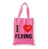 Thumbnail for I Love Flying Designed Tote Bags