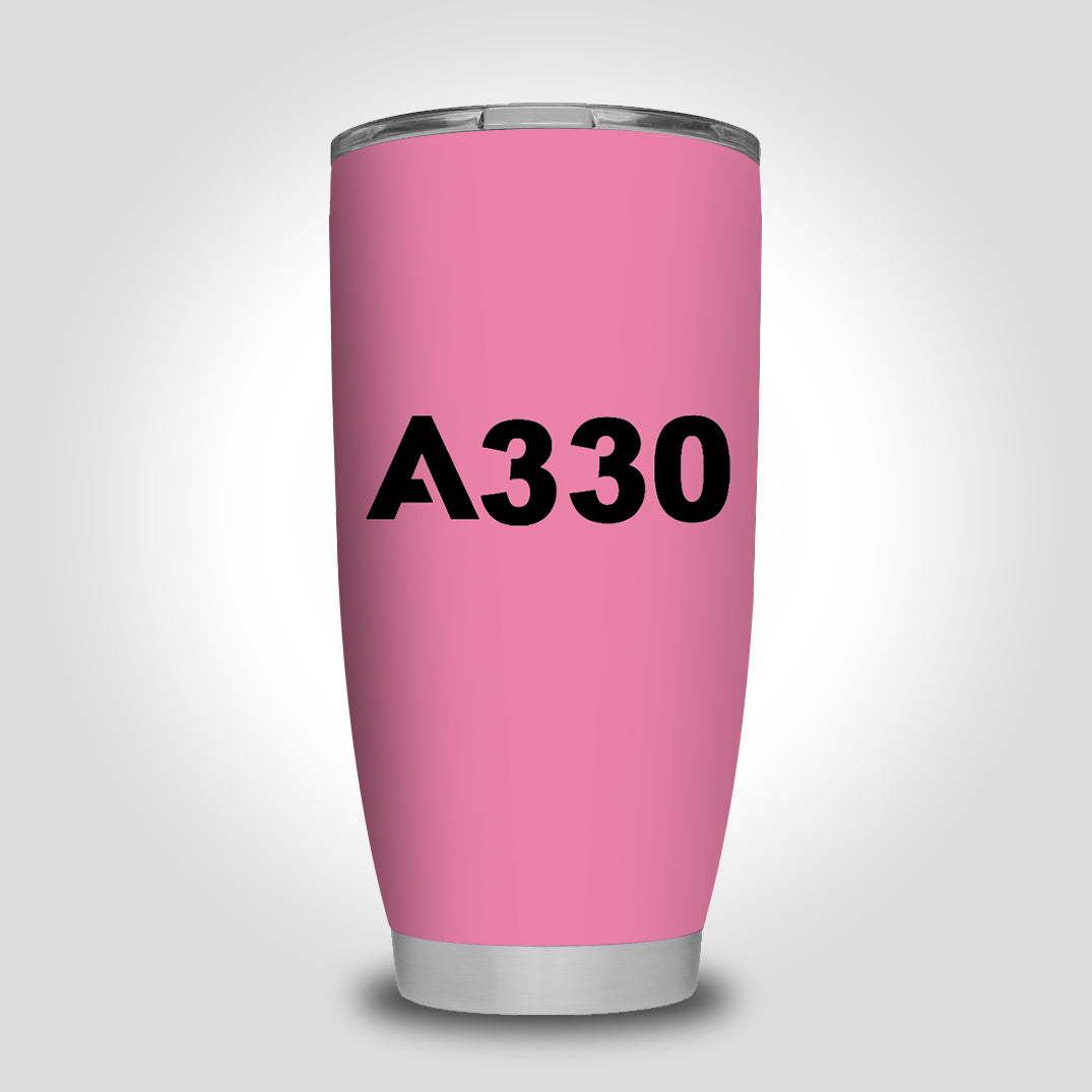 A330 Flat Text Designed Tumbler Travel Mugs