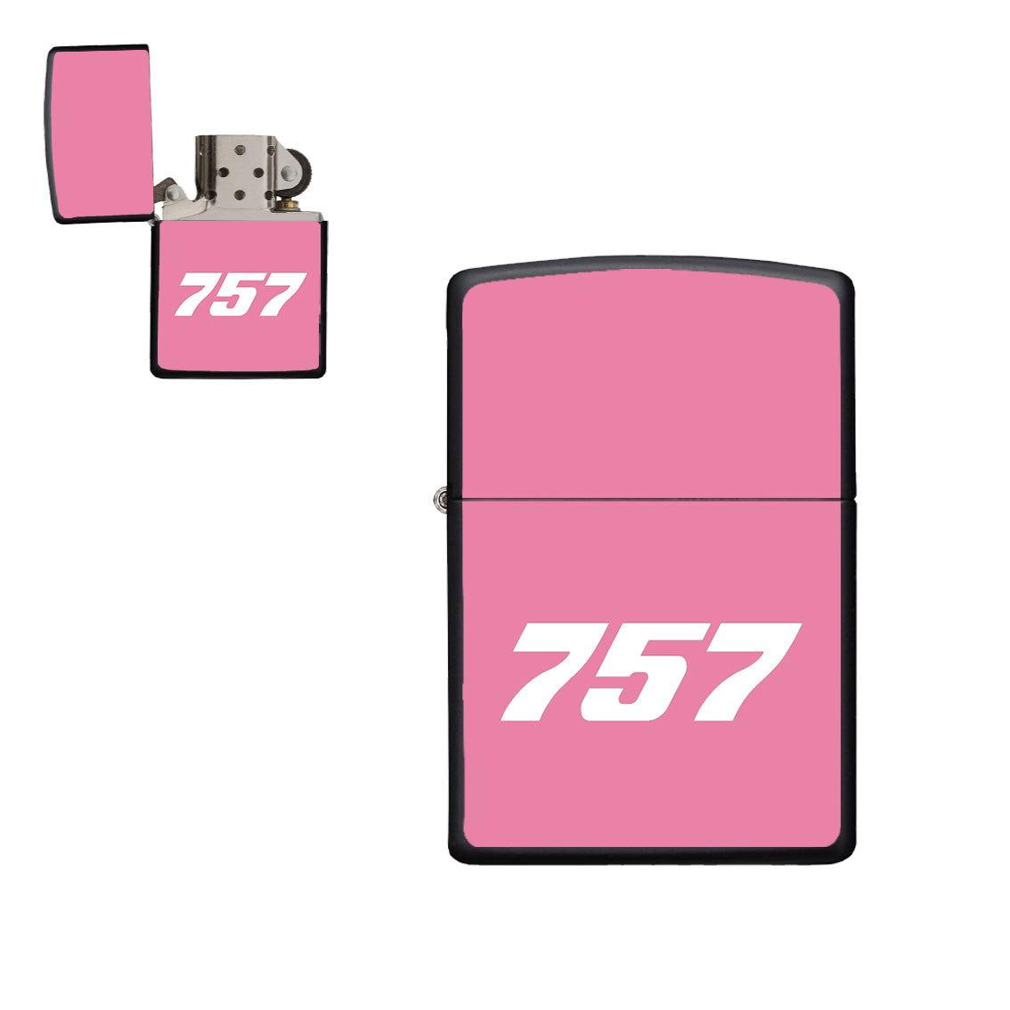 757 Flat Text Designed Metal Lighters