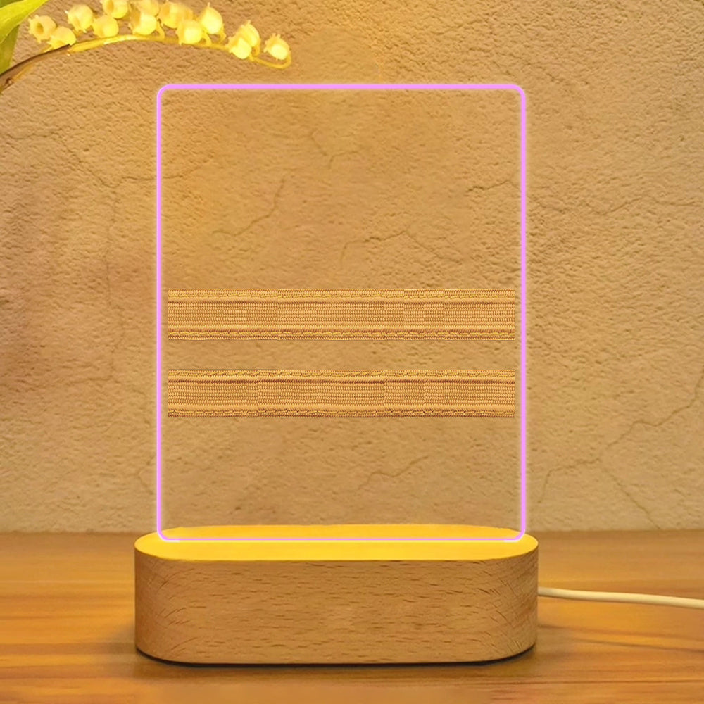 Pilot Epaulette 2 Lines Designed Night Lamp
