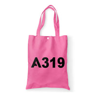 Thumbnail for A319 Flat Text Designed Tote Bags