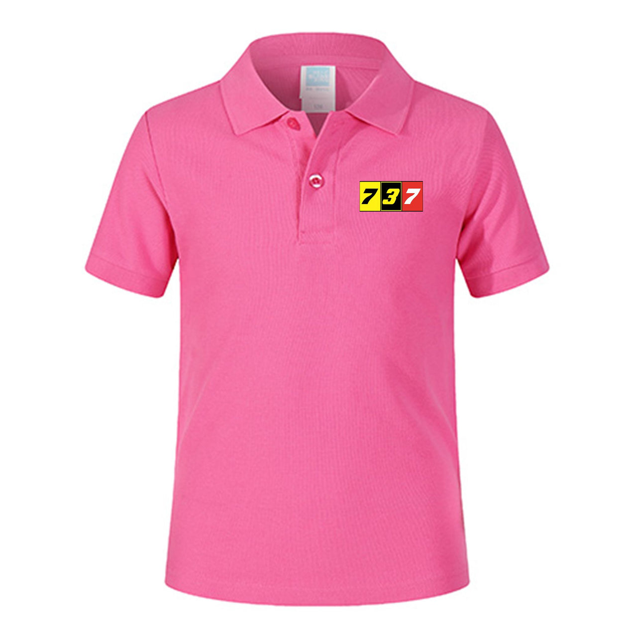 Flat Colourful 737 Designed Children Polo T-Shirts