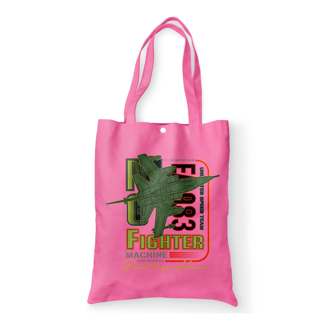 Fighter Machine Designed Tote Bags