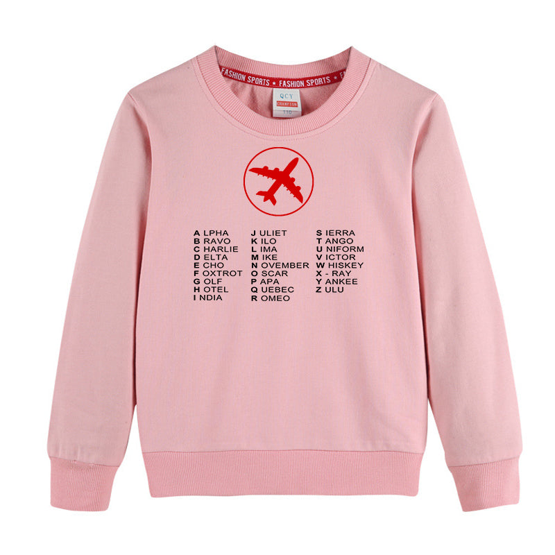 Aviation Alphabet 2 Designed "CHILDREN" Sweatshirts