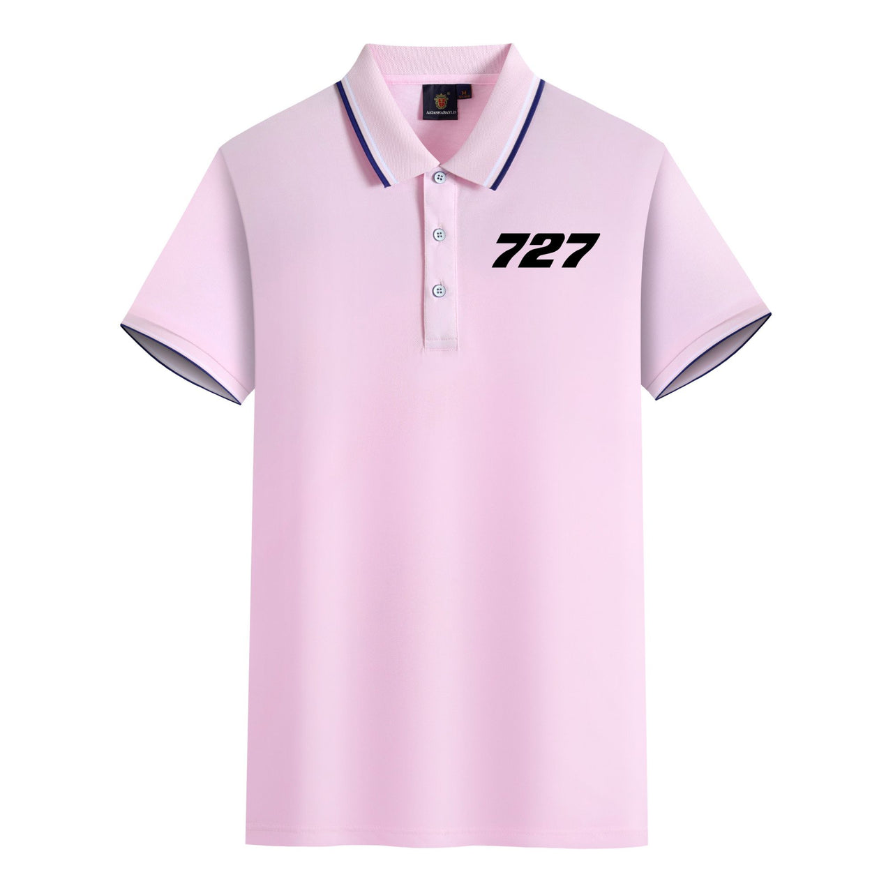 727 Flat Text Designed Stylish Polo T-Shirts