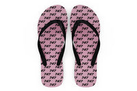 Thumbnail for 747 Flat Text Designed Slippers (Flip Flops)
