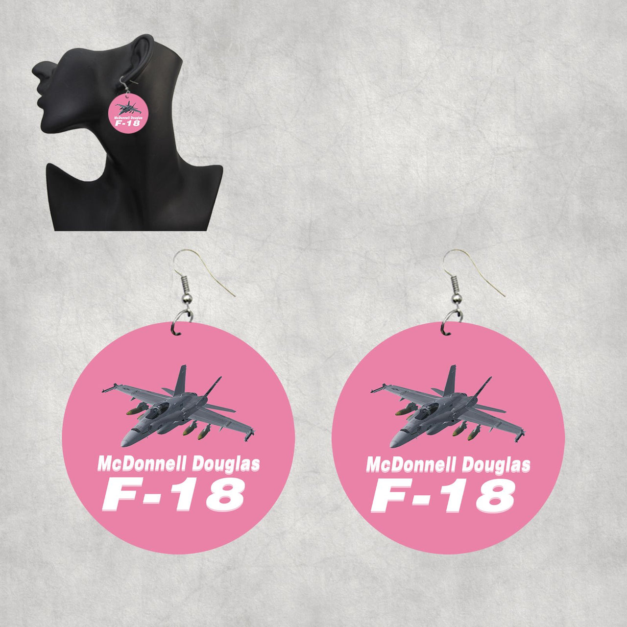 The McDonnell Douglas F18 Designed Wooden Drop Earrings