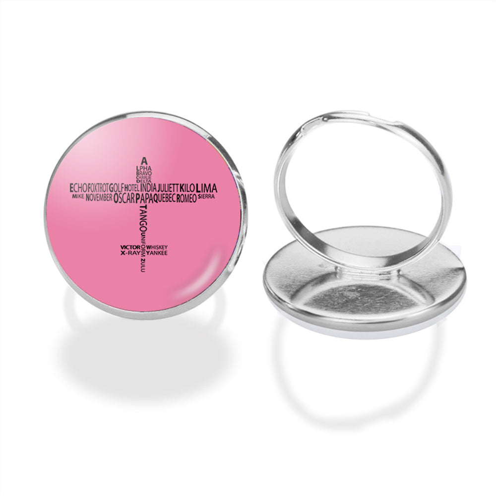 Propeller Shape Aviation Alphabet Designed Rings