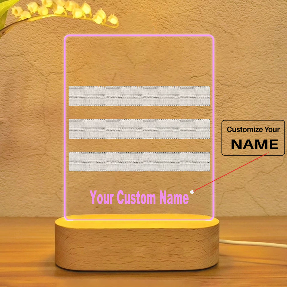 Pilot Epaulettes (Silver) 3 Lines Designed Night Lamp