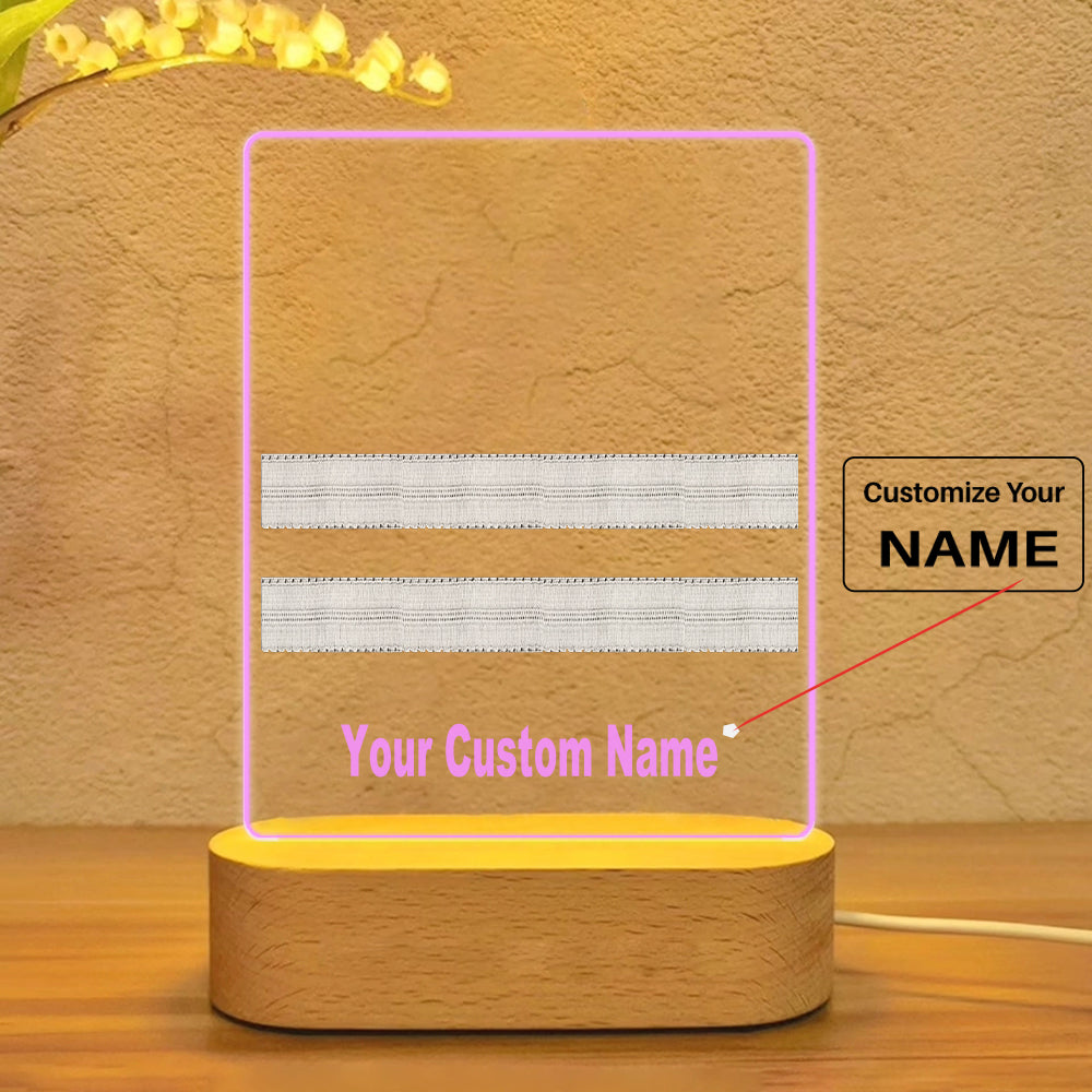 Pilot Epaulettes (Silver) 2 Lines Designed Night Lamp