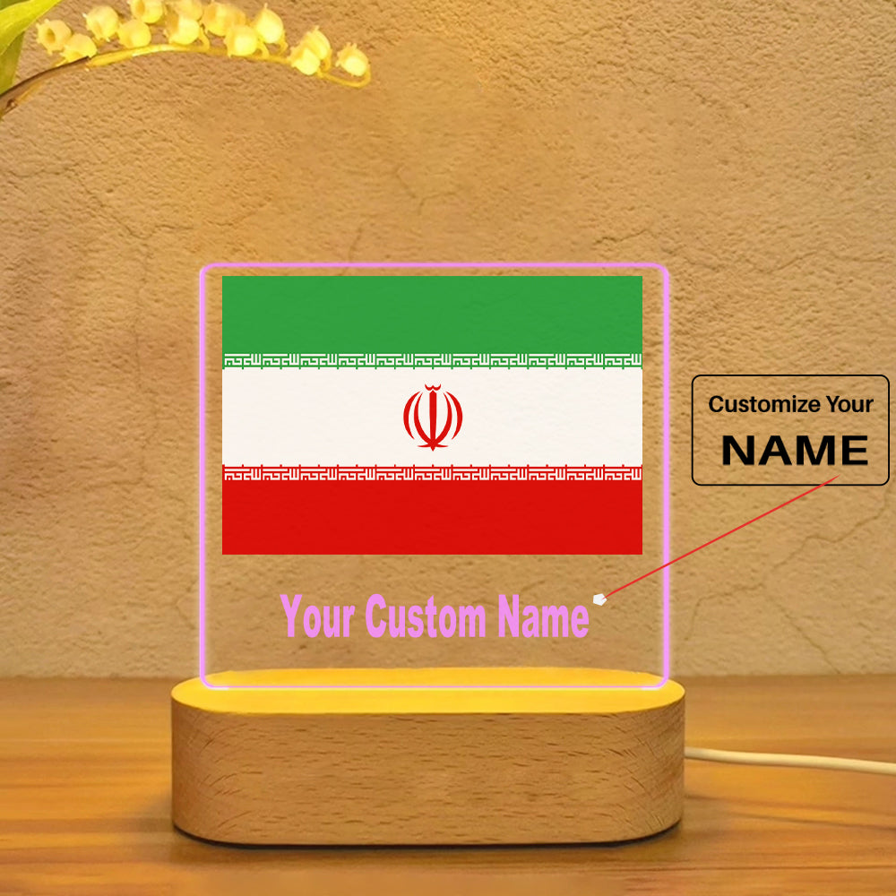 Iran Flag Designed Night Lamp