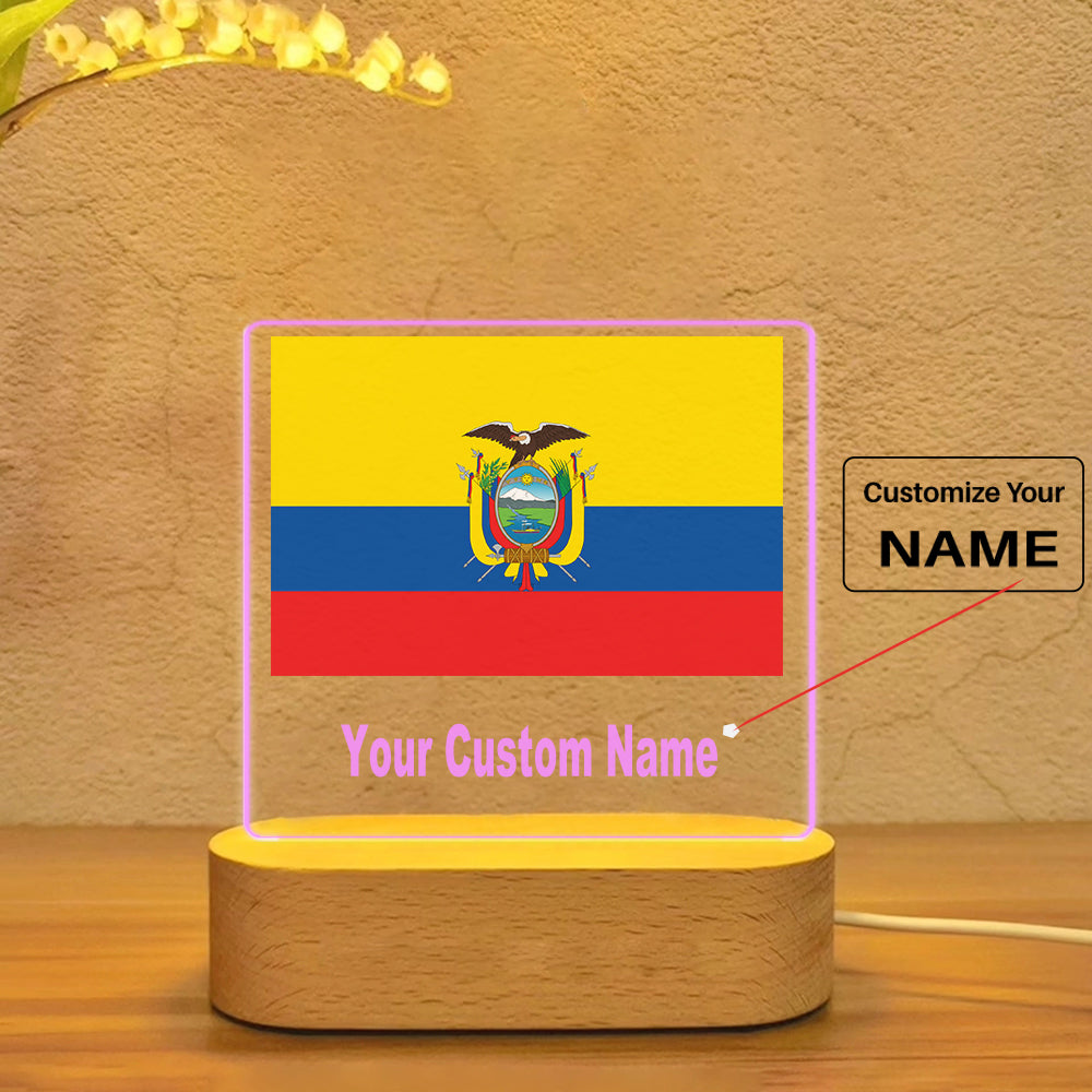 Ecuador Flag Designed Night Lamp