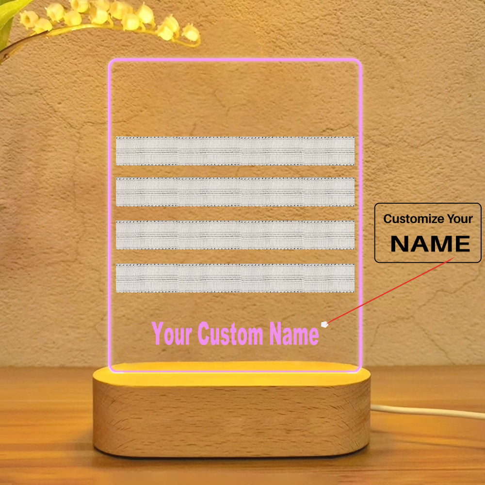 Pilot Epaulettes (Silver) 4 Lines Designed Night Lamp