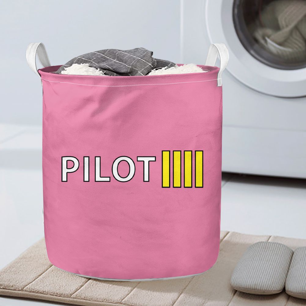 Pilot & Stripes (4 Lines) Designed Laundry Baskets