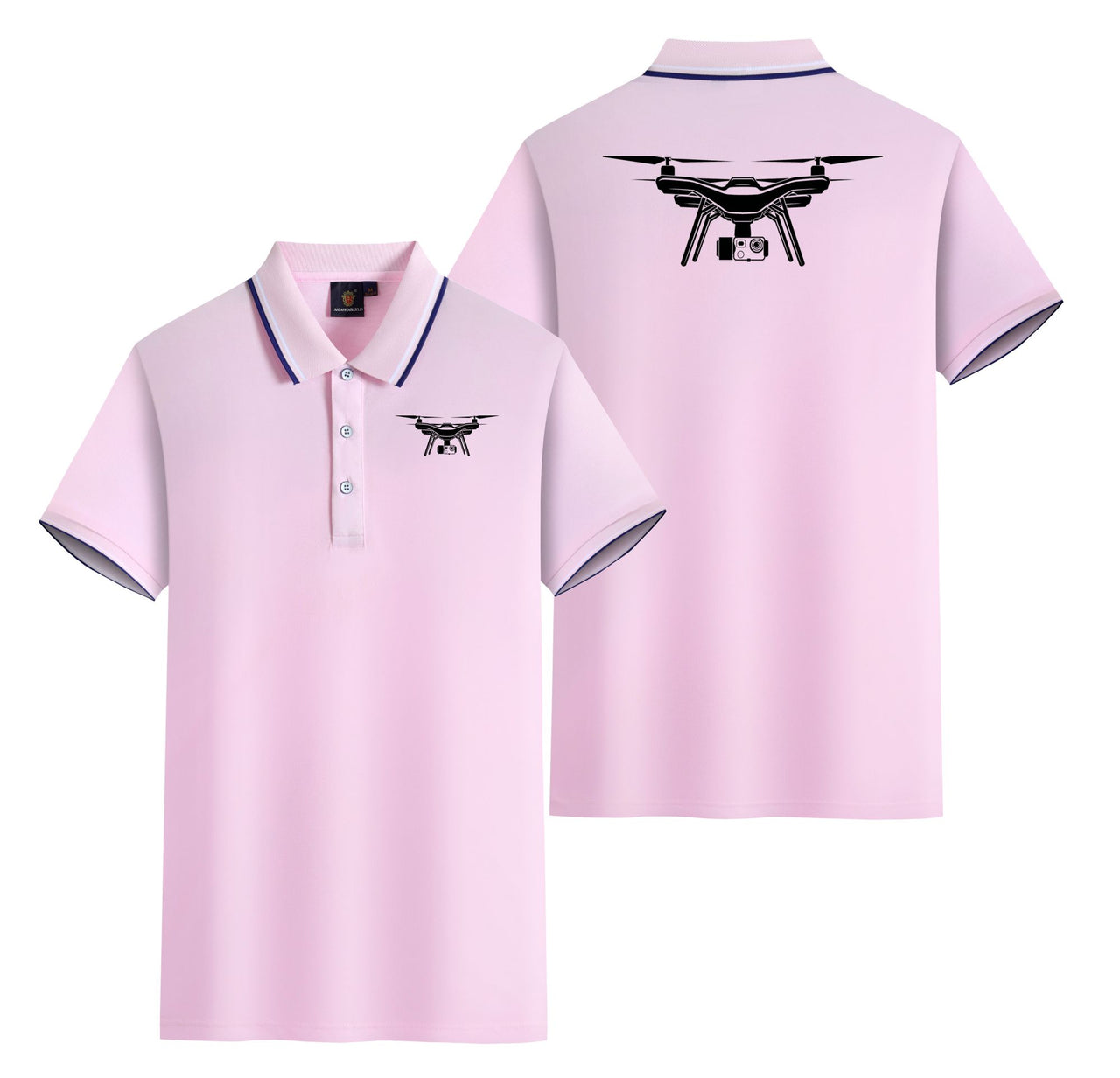 Drone Silhouette Designed Stylish Polo T-Shirts (Double-Side)