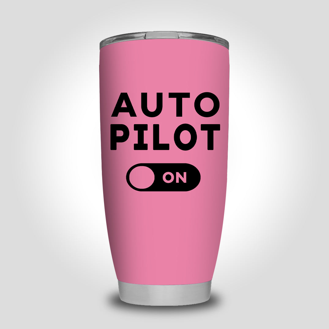 Auto Pilot ON Designed Tumbler Travel Mugs