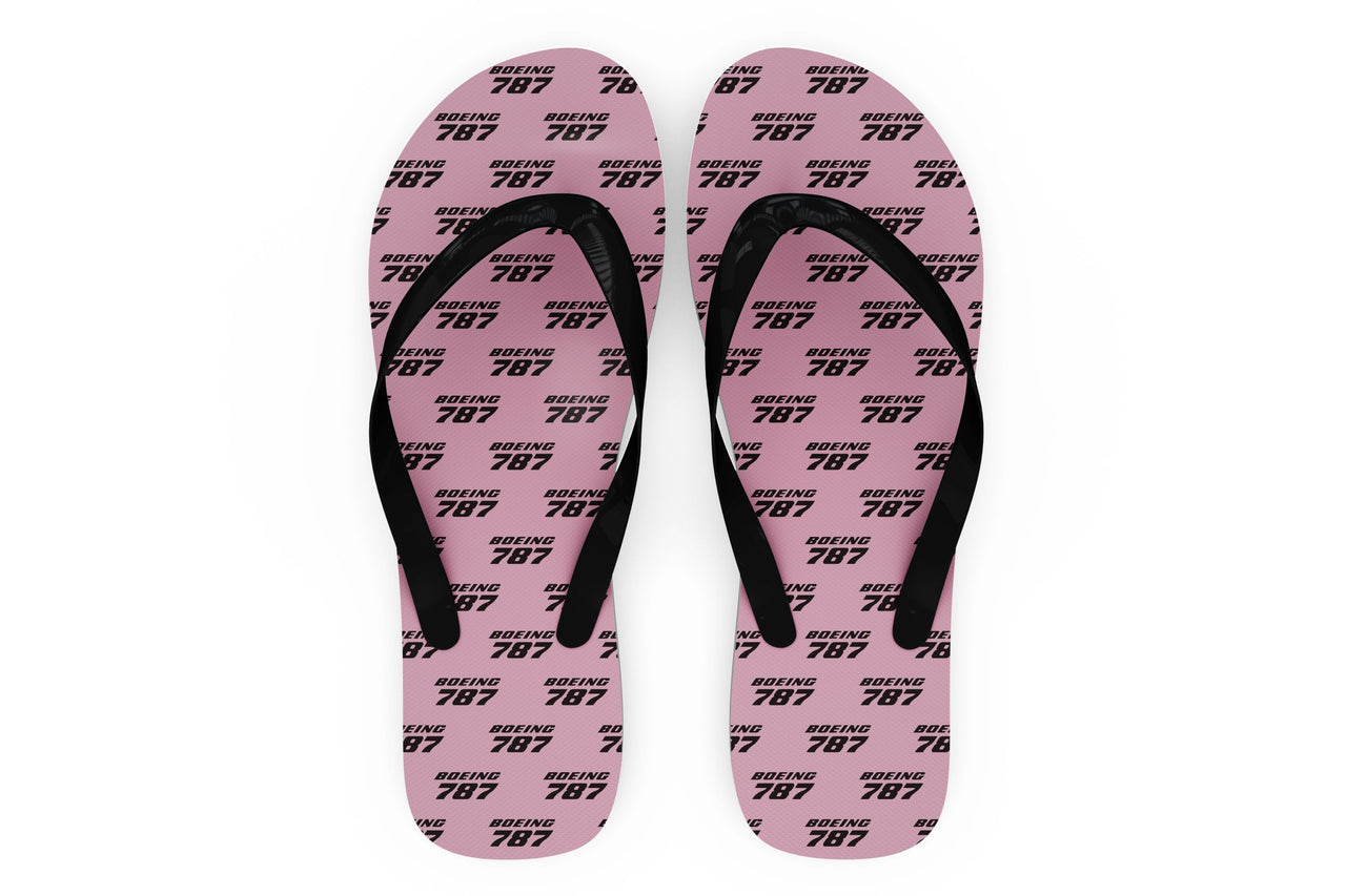 Boeing 787 & Text Designed Slippers (Flip Flops)