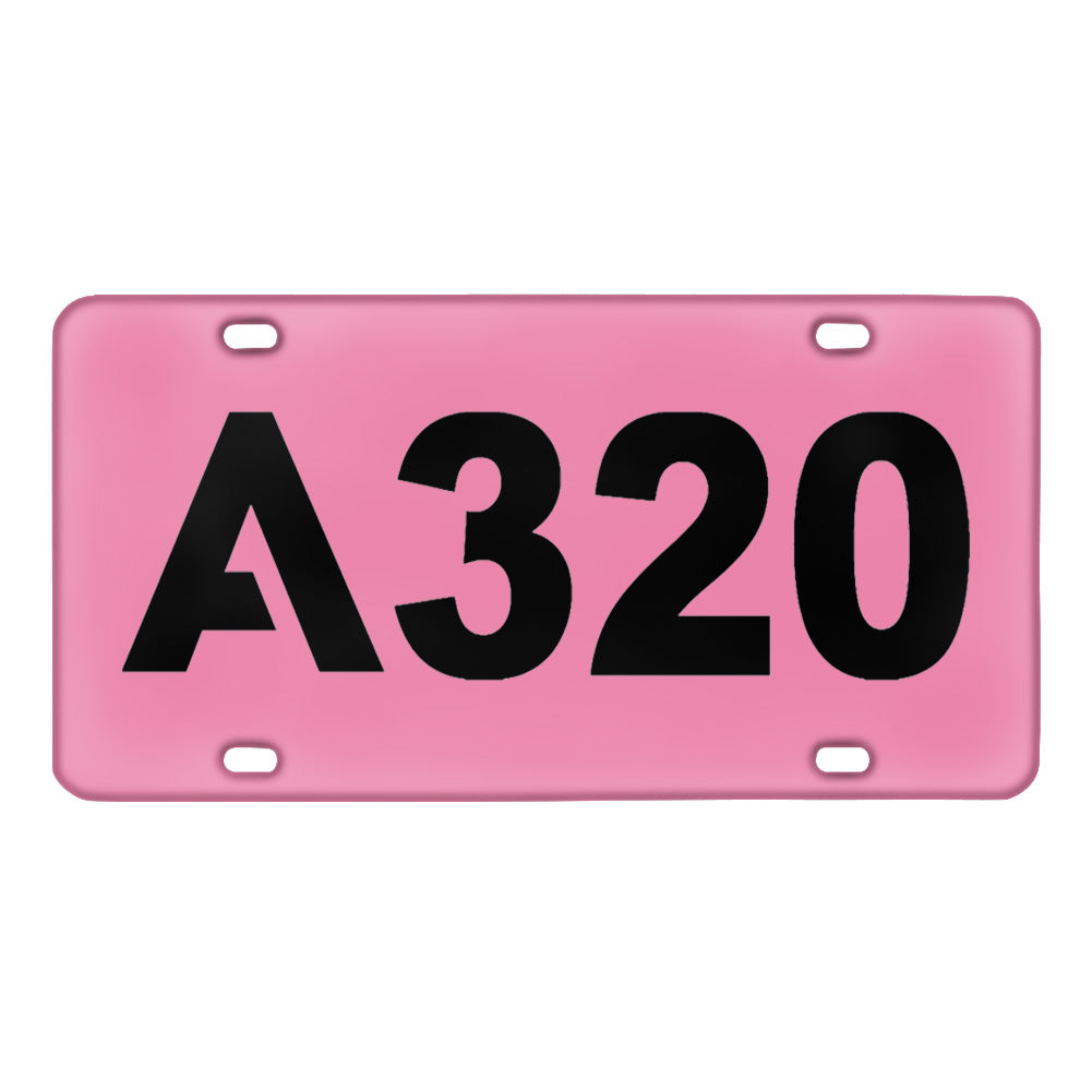 A320 Flat Text Designed Metal (License) Plates