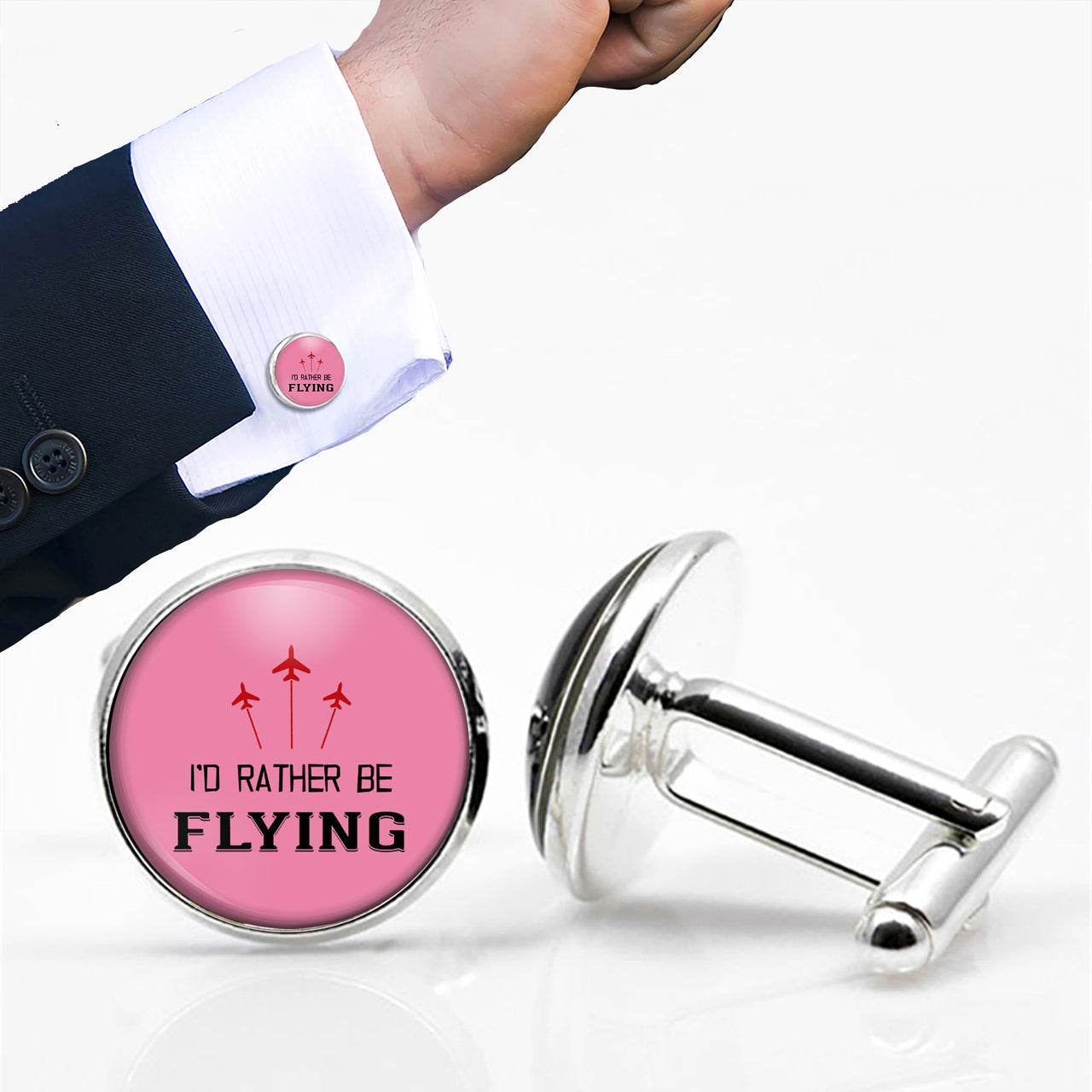 I'D Rather Be Flying Designed Cuff Links