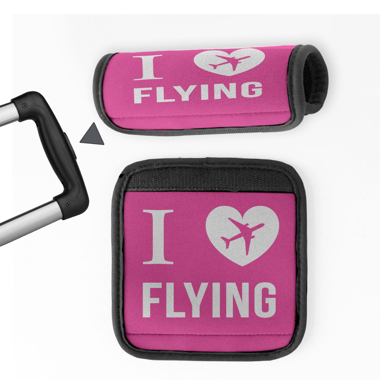 I Love Flying Designed Neoprene Luggage Handle Covers