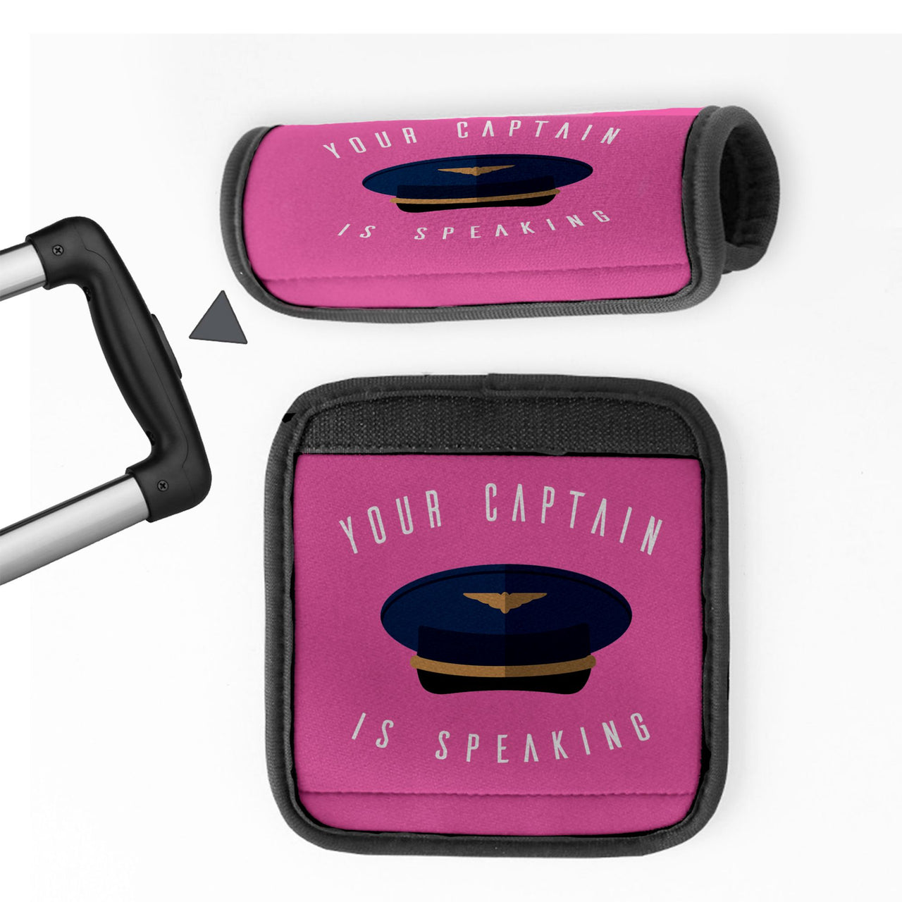 Your Captain Is Speaking Designed Neoprene Luggage Handle Covers