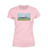 Thumbnail for Departing Airbus A380 with Original Livery Designed Women T-Shirts