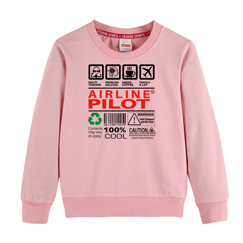 Airline Pilot Label Designed "CHILDREN" Sweatshirts