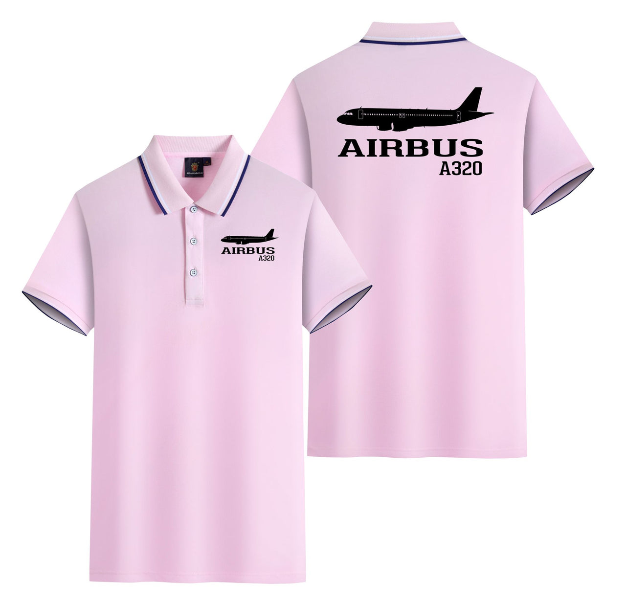 Airbus A320 Printed Designed Stylish Polo T-Shirts (Double-Side)
