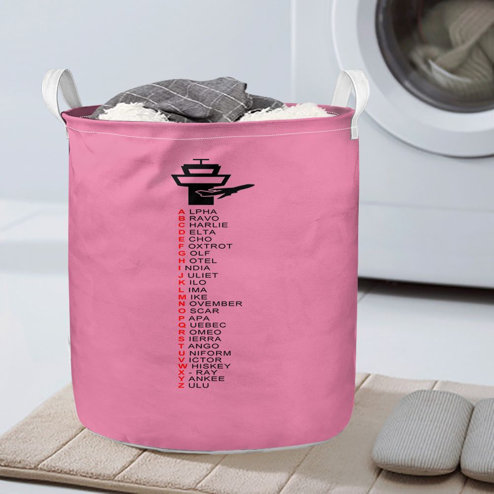 Aviation Alphabet Designed Laundry Baskets
