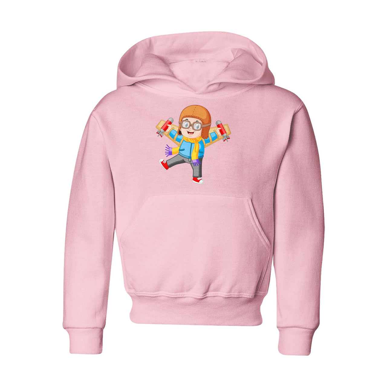 Cute Little Boy Pilot Costume Playing With Wings Designed "CHILDREN" Hoodies