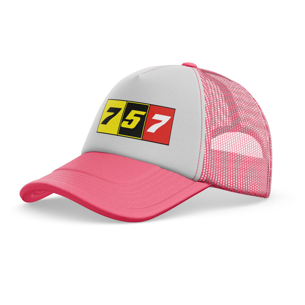 Flat Colourful 757 Designed Trucker Caps & Hats