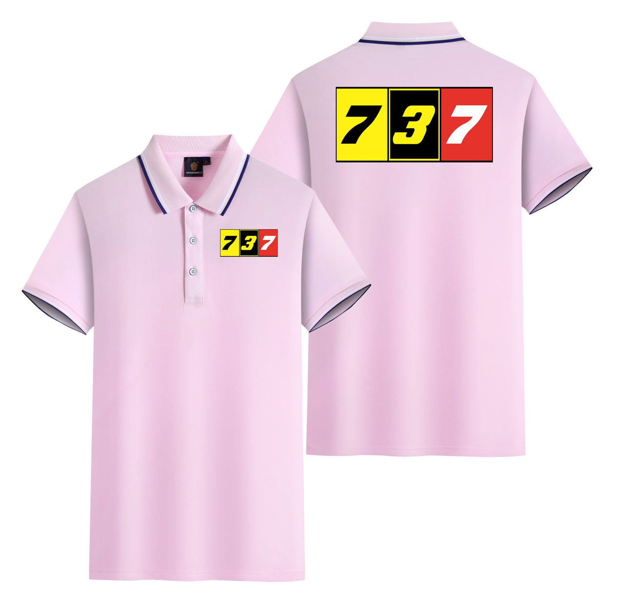 Flat Colourful 737 Designed Stylish Polo T-Shirts (Double-Side)