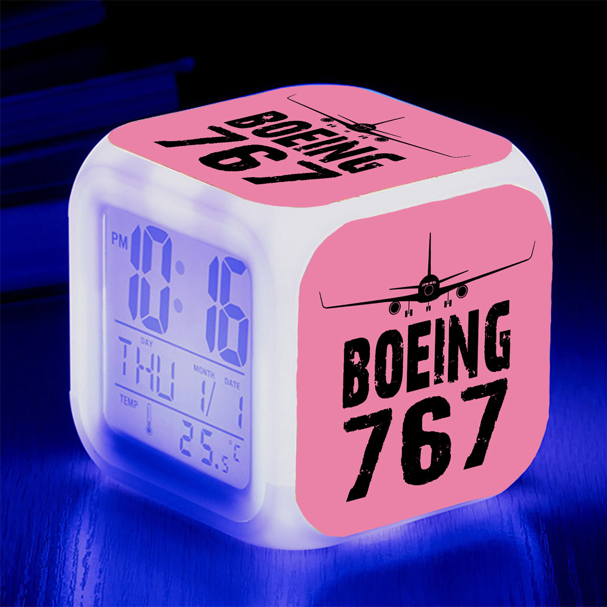 Boeing 767 & Plane Designed "7 Colour" Digital Alarm Clock