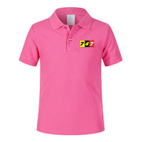 Thumbnail for Flat Colourful 747 Designed Children Polo T-Shirts