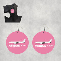 Thumbnail for The Airbus A220 Designed Wooden Drop Earrings