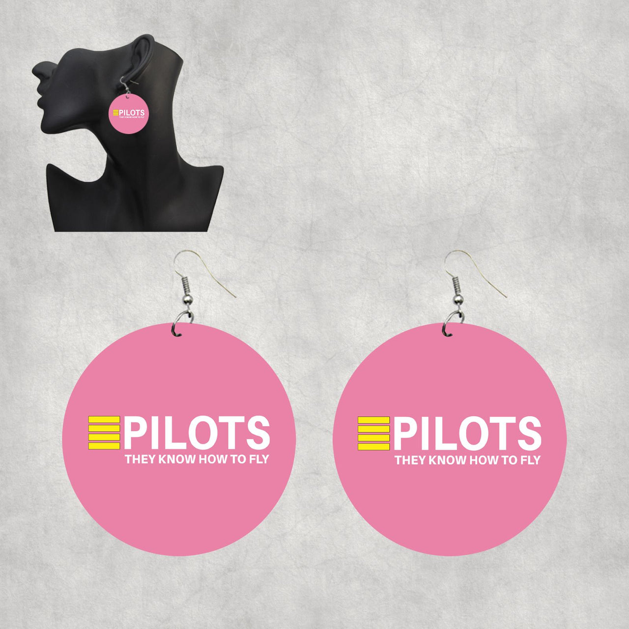 Pilots They Know How To Fly Designed Wooden Drop Earrings