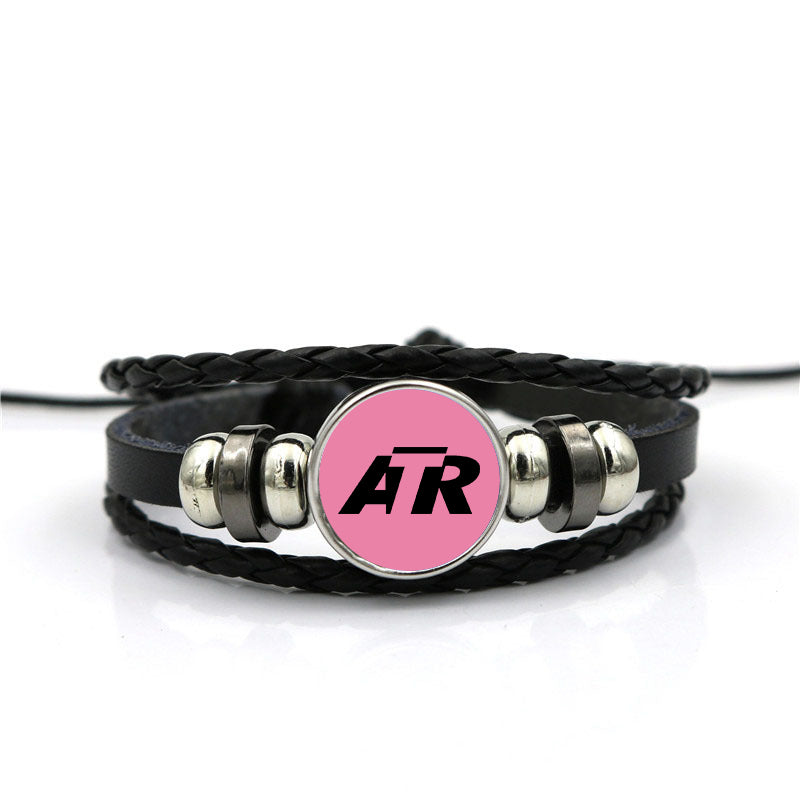 ATR & Text Designed Leather Bracelets