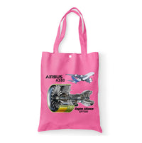 Thumbnail for Airbus A380 & GP7000 Engine Designed Tote Bags
