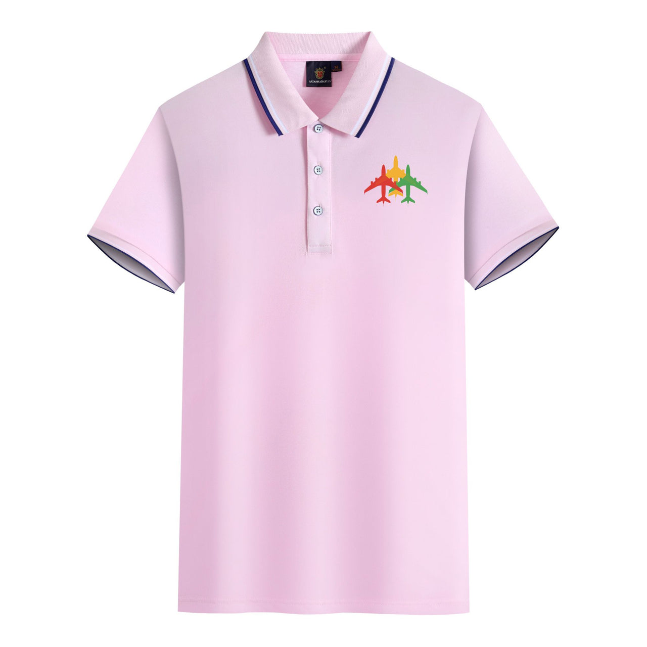 Colourful 3 Airplanes Designed Stylish Polo T-Shirts