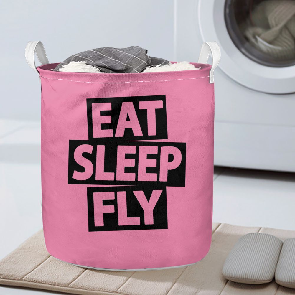 Eat Sleep Fly Designed Laundry Baskets