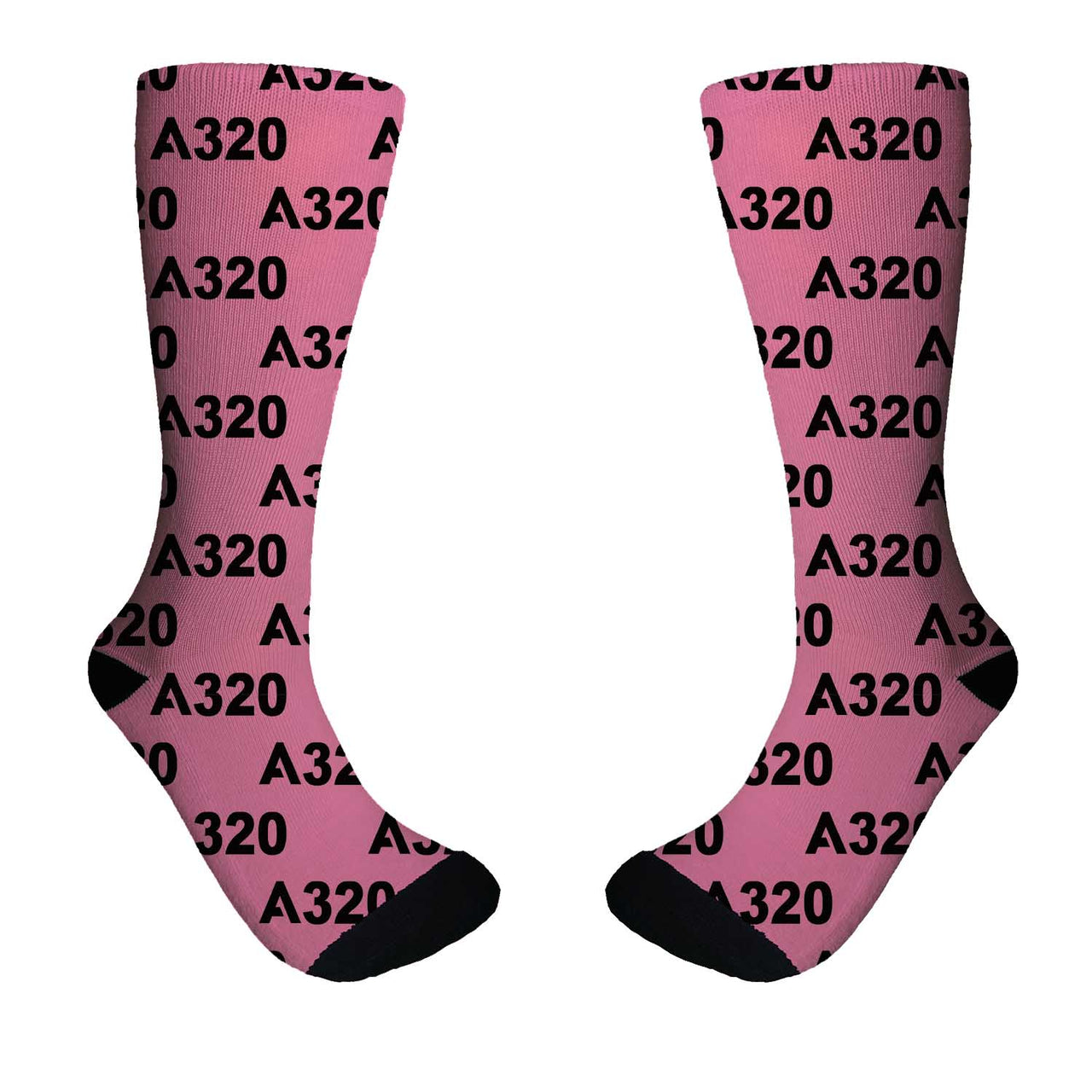 A320 Flat Text Designed Socks